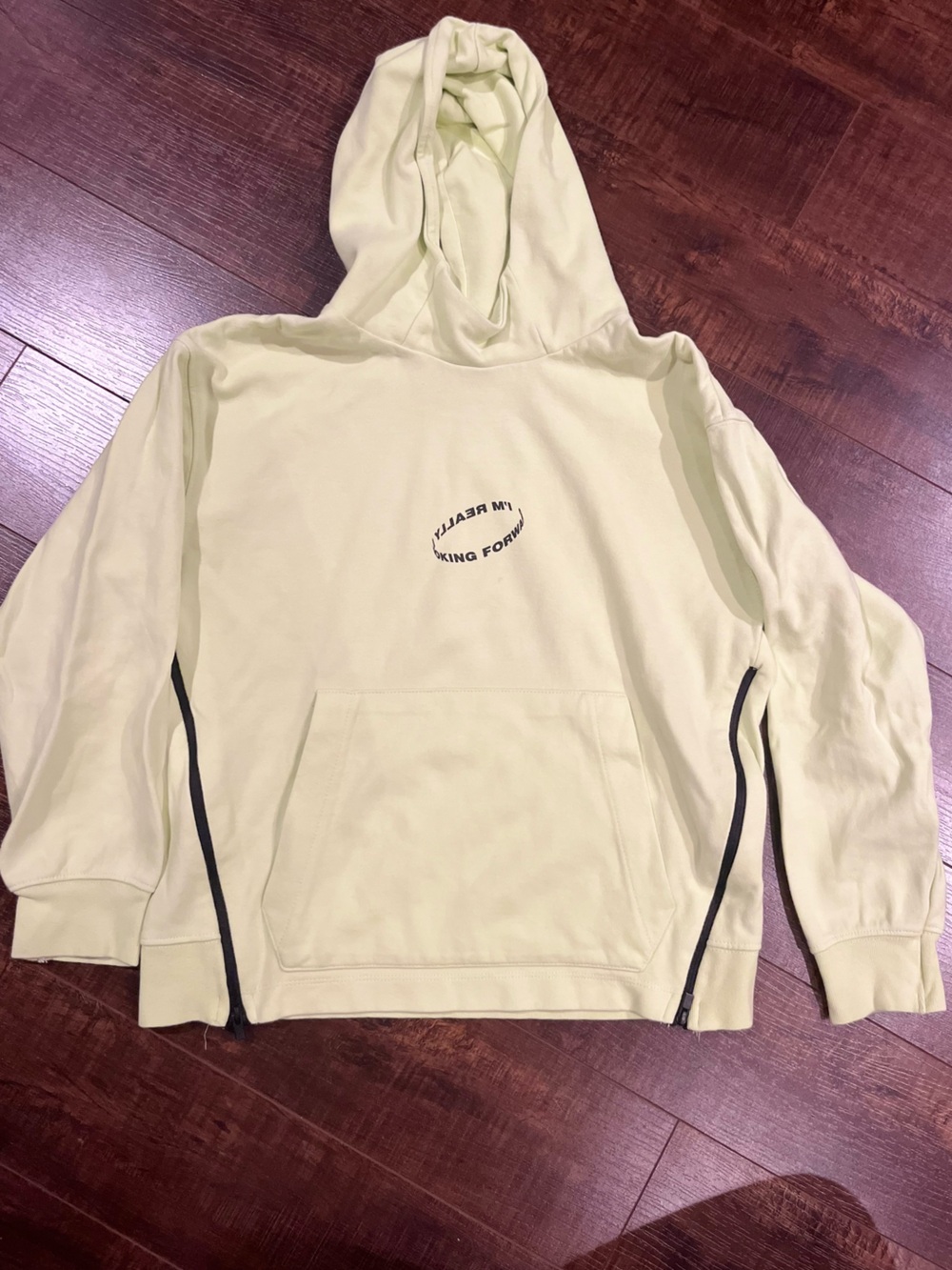 Neon Yellow Hoodie with Small Chest Logo